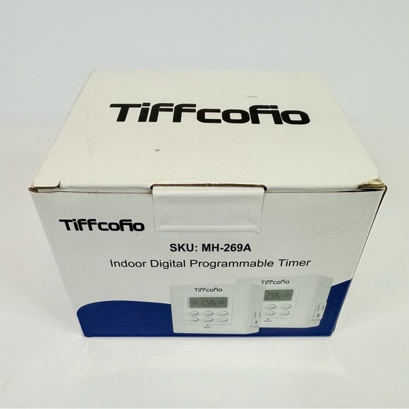 Set2 New TiffcoFio Digital Programmable Timer Outlet 2 Grounded Sockets MH-269A - Picture 7 of 8